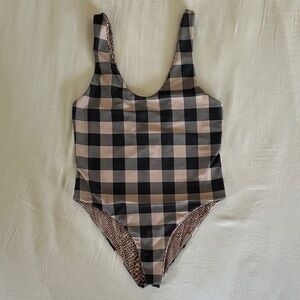ACACIA Checkered Black and Tan One Piece